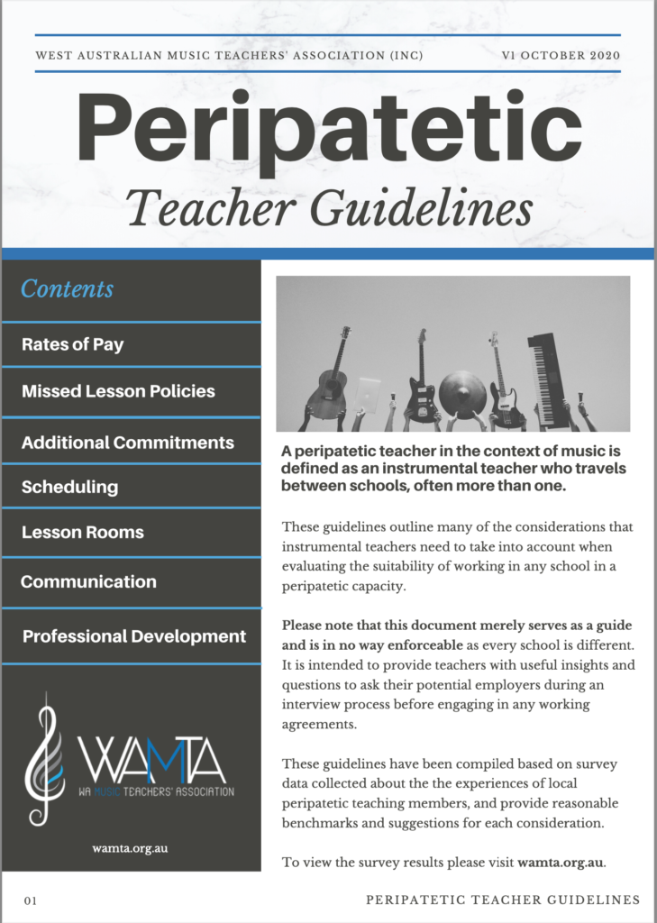 peripatetic teacher guidelines cover page