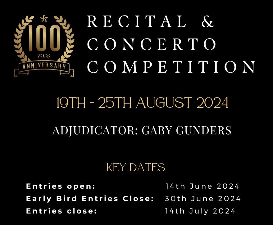 Key dates for the 2024 WAMTA Recital & Concerto Competition