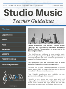 Studio Music Teacher Guidelines cover page