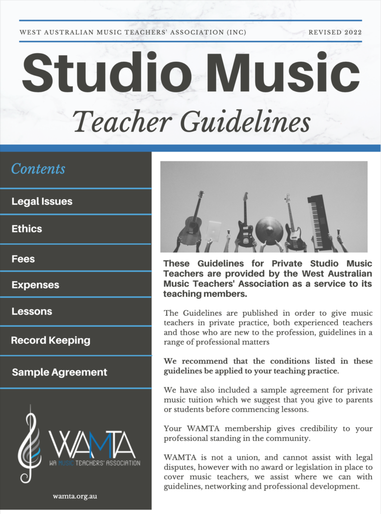 Member only resource: Studio Music Teacher Guidelines